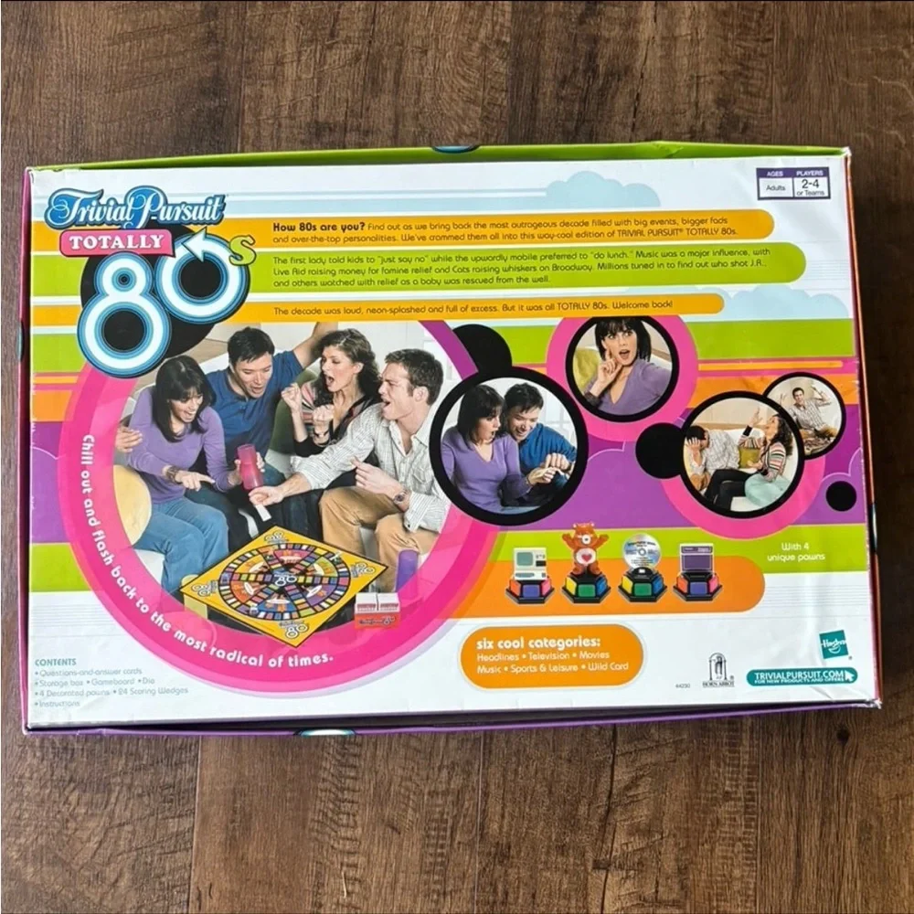 Trivial Pursuit Totally '80s Board Game - Colorful Retro Box